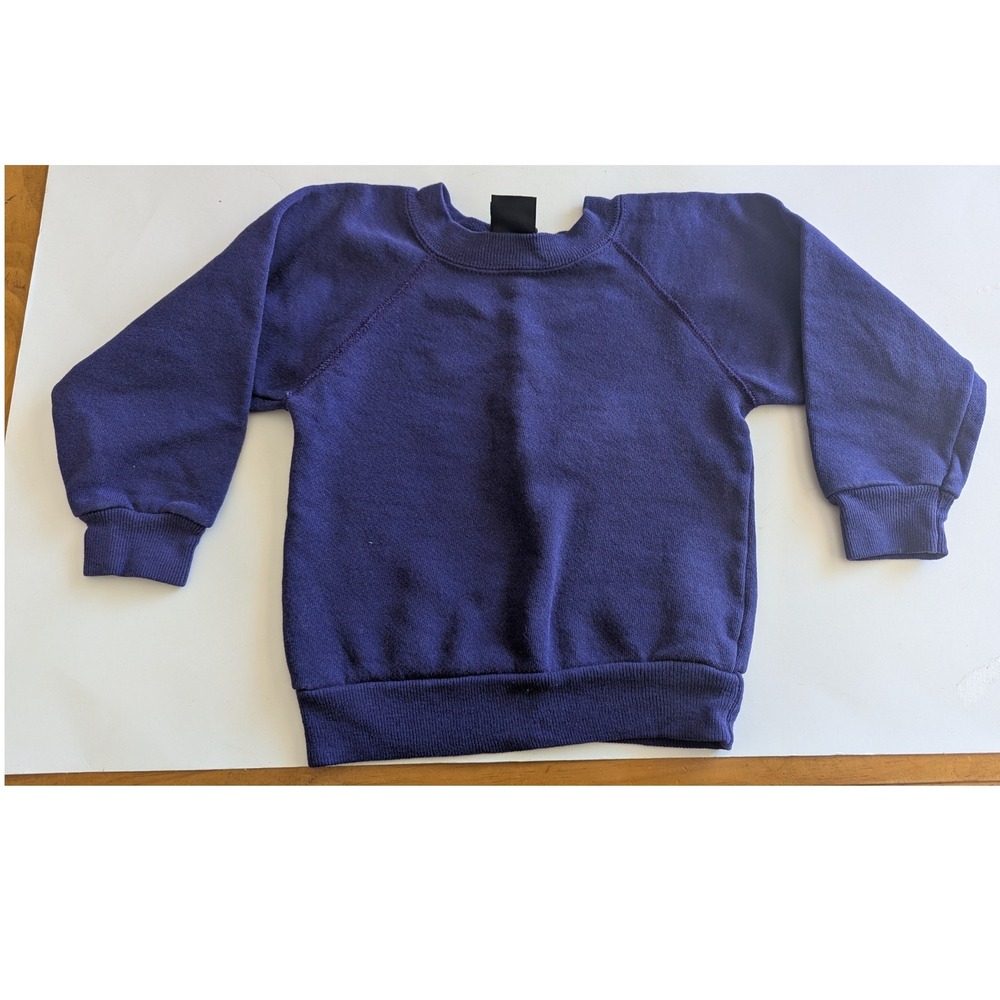 Vintage Piranha Gear Kids Purple Raglan Sweatshirt Made in USA Size S 4 90s‎